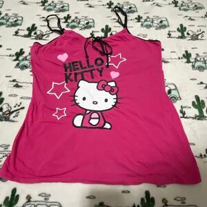 2009 Hello kitty Sanrio pink camisole spaghetti strap pj top pajama tank size XL